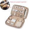 BAGSMART Electronic Organizer, Large Travel Cable Bag,Cord Organizer Bag,Electronics Accessories Cases for 7.9” iPad Mini,iPhone,Cables,Chargers,USB,SD Card,Leather,Pink