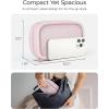 BAGSMART Electronics Organizer Travel Case, Cord Organizer for Women, Travel Cable Bag (Beige)(A-Double Layer Pink)