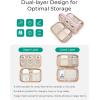 BAGSMART Electronics Organizer Travel Case, Cord Storage for Chargers Cables Phones, Compact Tech Accessories Pouch, Pink(Beige)
