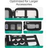 BAGSMART Electronics Travel Organizer Case for 10.2 Inch Tablets, Tech Pouch Essentials for Power Bank, SD Cards, Cord and Cable Storage Bag, Black(Grey)