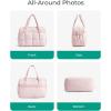 BAGSMART Gym Bag for Women, Personal Item Puffer Duffle Bag, Weekender Overnight Carry On Tote Handag for Travel(Baby Pink)