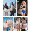 BAGSMART Gym Bag for Women, Personal Item Puffer Duffle Bag, Weekender Overnight Carry On Tote Handag for Travel(Camel)