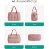BAGSMART Gym Bag for Women, Personal Item Puffer Duffle Bag, Weekender Overnight Carry On Tote Handag for Travel(Dark Pink)