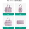 BAGSMART Gym Bag for Women, Personal Item Puffer Duffle Bag, Weekender Overnight Carry On Tote Handag for Travel(Mist Purple)