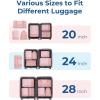 BAGSMART Hanging Compression Packing Cubes, 6 Set Large Suitcase Organizer Bags Set, Cruise Travel Essentials for Women | Hanging, Compression, Packing Cubes, for Women(Baby Pink)