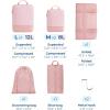 BAGSMART Hanging Compression Packing Cubes, 6 Set Large Suitcase Organizer Bags Set, Cruise Travel Essentials for Women | Hanging, Compression, Packing Cubes, for Women(Baby Pink)