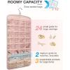 BAGSMART Hanging Jewelry Organizer Storage with Hanger Metal Hooks Double-Sided Jewelry Holder for Earrings, Necklaces, Rings on Closet, Wall, Door, 1 piece Large Black(Pink)