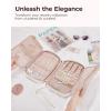 BAGSMART Jewelry Organizer Case Large Travel Jewelry Storage Bag for Necklace, Earrings, Rings, Bracelet, Soft Pink(Beige)