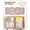 BAGSMART Jewelry Organizer Case Large Travel Jewelry Storage Bag for Necklace, Earrings, Rings, Bracelet, Soft Pink(Beige)