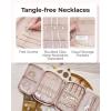 BAGSMART Jewelry Organizer Case Large Travel Jewelry Storage Bag for Necklace, Earrings, Rings, Bracelet, Soft Pink(Beige)