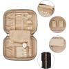 BAGSMART Jewelry Organizer Case Large Travel Jewelry Storage Bag for Necklace, Earrings, Rings, Bracelet, Soft Pink(Black)