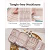 BAGSMART Jewelry Organizer Case Large Travel Jewelry Storage Bag for Necklace, Earrings, Rings, Bracelet, Soft Pink(Teal)