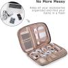 BAGSMART Large Electronics Organizer Travel Case, Travel Essentials, Cord Organizer Travel Cable Organizer Bag, Travel Accessories for Women, Pink(A-Pink)
