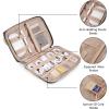 BAGSMART Large Electronics Organizer Travel Case, Travel Essentials, Cord Organizer Travel Cable Organizer Bag, Travel Accessories for Women, Pink(B-Black)
