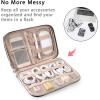 BAGSMART Large Electronics Organizer Travel Case, Travel Essentials, Cord Organizer Travel Cable Organizer Bag, Travel Accessories for Women, Pink(B-Black)