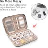 BAGSMART Large Electronics Organizer Travel Case, Travel Essentials, Cord Organizer Travel Cable Organizer Bag, Travel Accessories for Women, Pink(G-Grey)