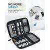 BAGSMART Large Electronics Travel Organizer Case, Tech Accessories Cord Storage Bag for Phone, Power Bank, SD Card, Cables, Black(Black)