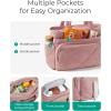 BAGSMART Lunch Bag Women Large Lunch Box Insulated Tote Bag with Multi-Pockets Quilted Puffy Tote for Work, Outdoors(06-Baby Pink)