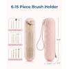 BAGSMART Makeup Brush Holder Bag, Travel Small Makeup Bag for Purse, Make Up Brush Bag Case Cosmetic Bag, Silicone Soft Portable Face Brushes Travel Essentials Organizer Holder, Pink(A-Pink)