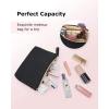 BAGSMART Small Cosmetic Bag, Elegant Roomy Makeup Bags,lipstick pouch,Zipper Pouch,Great Gifts for Women,Travel Waterproof Toiletry Bag Accessories Organizer Gifts (Pink-1 pcs)(Ⅴ-Black-1pcs)