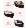 BAGSMART Small Cosmetic Bag, Elegant Roomy Makeup Bags,lipstick pouch,Zipper Pouch,Great Gifts for Women,Travel Waterproof Toiletry Bag Accessories Organizer Gifts (Pink-1 pcs)(Ⅴ-Black-1pcs)