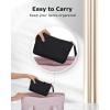 BAGSMART Small Cosmetic Bag, Elegant Roomy Makeup Bags,lipstick pouch,Zipper Pouch,Great Gifts for Women,Travel Waterproof Toiletry Bag Accessories Organizer Gifts (Pink-1 pcs)(Ⅴ-Black-1pcs)