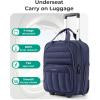 BAGSMART Small Underseat Carry on Luggage with Wheels, 16-inch Small Under Seat Luggage, Lightweight Travel Luggage Travel Suitcase for Women, Personal Item Bag, Brown(Navy Blue)