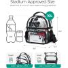 BAGSMART Stadium Approved Clear Bag 12″x6″x12″, Double Deck Lunch Box, Convertible to Backpack, Waterproof PVC, Pink(Camel)