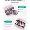 BAGSMART Toiletry Bag for Women, Travel Makeup Bag, Wide-open Portable Make Up Bag Organizer for Women for Travel Essentials Travel-Size Toiletries Accessories Bottles, Brushes, Pink