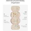 BAGSMART Travel Jewelry Case Jewelry Organizer Storage Roll Rings Necklaces Earrings Bracelets Brooches Watch Large Portable Light Pink(A-Beige)