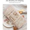 BAGSMART Travel Jewelry Organizer Case, Foldable Jewelry Roll for Necklaces, Earrings, Journey-Rings, Bracelets, Brooches, Portable, Pink(A-Green)