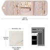 BAGSMART Travel Jewelry Organizer Case Foldable Small Jewelry Roll for Journey Rings, Necklaces, Earrings, Bracelets,Mini,Soft Pink(Beige)