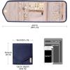 BAGSMART Travel Jewelry Organizer Case Foldable Small Jewelry Roll for Journey Rings, Necklaces, Earrings, Bracelets,Mini,Soft Pink(Smokey Blue)