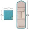 BAGSMART Travel Jewelry Organizer Case Foldable Small Jewelry Roll for Journey Rings, Necklaces, Earrings, Bracelets,Mini,Soft Pink(Teal)