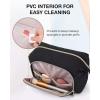 BAGSMART Travel Makeup Bag, Cosmetic Bag Make Up Organizer Case,Large Wide-open Pouch for Women Purse for Toiletries Accessories Brushes(C-1 Layer- Black)