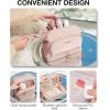 BAGSMART Travel Makeup Bag, Cosmetic Bag Make Up Organizer Case,Large Wide-open Pouch for Women Purse for Toiletries Accessories Brushes(M-2 Layers- Pink)