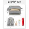 BAGSMART Travel Makeup Bag, Cosmetic Bag Make Up Organizer Case,Large Wide-open Pouch for Women Purse for Toiletries Accessories Brushes(P-2 Layers- Grey)