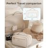 BAGSMART Travel Makeup Bag, Make Up Bag with Multiple Compartments for Organizer, Durable & Compact Cosmetic Organizer for Women for Travel Accessories (Beige)(Beige)