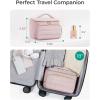 BAGSMART Travel Makeup Bag with Jewelry Organizer, Portable Make Up Bag, Puffy Wide-Opening Cosmetic Storage Pouch for Women’s Toiletries and Travel Essentials (Dark Pink)(Dark Pink)