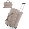 BAGSMART 42L Rolling Duffle Bag with Wheels, Carry On Bag Duffel Bag for Travel, Wet Pocket Duffle Bag with Wheels and Handle, Brown(A-Khaki)