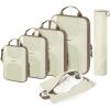 BAGSMART 6 Set Packing Cubes for Suitcases, Lightweight Suitcase Organizers & Compression Travel Cubes(02-White Opal)