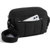 BAGSMART Anti Theft Crossbody Bags for Women Travel Purse, Medium Quilted Puffy cross body bag, Handbags Shoulder Purses, Black-medium(Black)