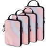 BAGSMART Compression Packing Cubes, 6 Set/4 Set/2 Set Travel Packing Cubes for Carry on Suitcases, Compression Suitcase Organizers Bag Set & Travel Cubes for Luggage, Lightweight Packing Organizers(Baby Pink)
