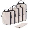 BAGSMART Compression Packing Cubes, 6 Set/4 Set/2 Set Travel Packing Cubes for Carry on Suitcases, Compression Suitcase Organizers Bag Set & Travel Cubes for Luggage, Lightweight Packing Organizers(02-White Opal)