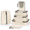 BAGSMART Compression Packing Cubes, Travel Cubes for Packing, 6/5/4 Set Suitcase Organizer Bags Set, Lightweight Packing Organizers(01-Beige)