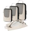 BAGSMART Compression Packing Cubes, Travel Cubes for Packing, 6/5/4 Set Suitcase Organizer Bags Set, Lightweight Packing Organizers(03-Beige)