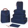 BAGSMART Compression Packing Cubes, Travel Cubes for Packing, 6/5/4 Set Suitcase Organizer Bags Set, Lightweight Packing Organizers(04-Navy)
