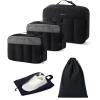 BAGSMART Compression Packing Cubes, Travel Cubes for Packing, 6/5/4 Set Suitcase Organizer Bags Set, Lightweight Packing Organizers(05-Black)