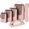 BAGSMART Compression Packing Cubes, Travel Cubes for Packing, 6/5/4 Set Suitcase Organizer Bags Set, Lightweight Packing Organizers(B-Baby Pink)
