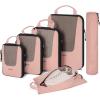 BAGSMART Compression Packing Cubes, Travel Cubes for Packing, 6/5/4 Set Suitcase Organizer Bags Set, Lightweight Packing Organizers(H-Brier Rose)